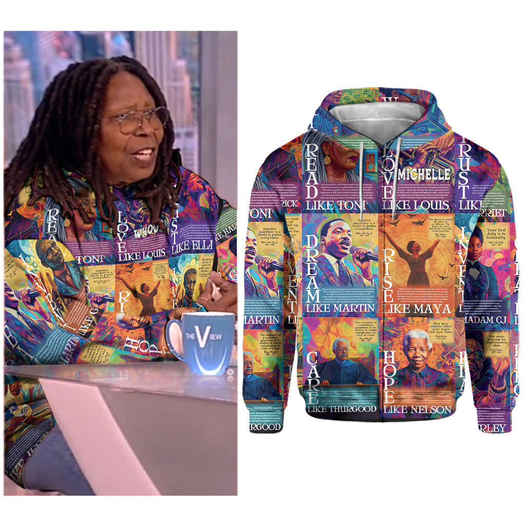 Dream Like Martin Rise Like Maya - Personalized African American All Over Shirt