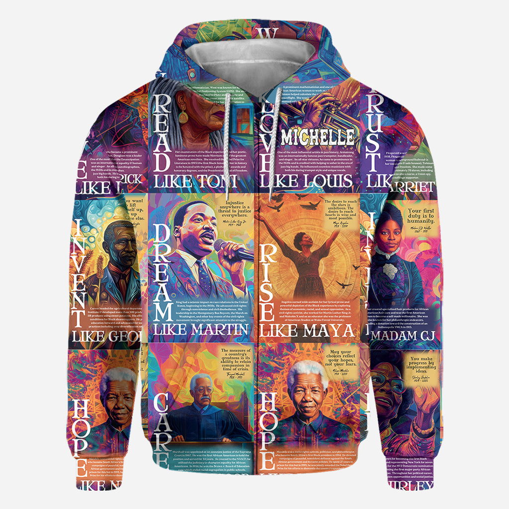 Dream Like Martin Rise Like Maya - Personalized African American All Over Shirt