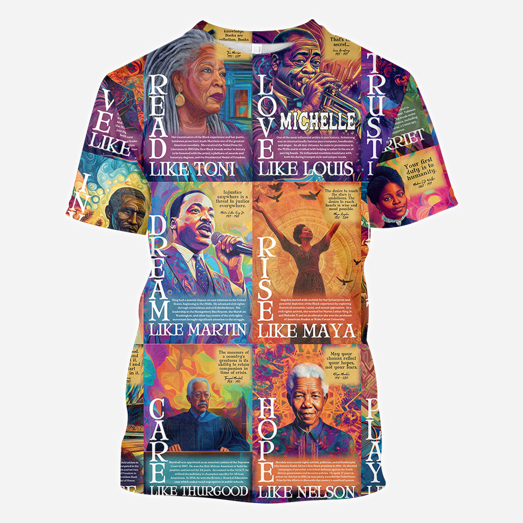 Dream Like Martin Rise Like Maya - Personalized African American All Over Shirt