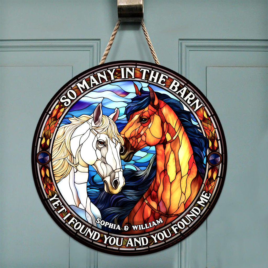 So Many In The Barn - Personalized Horse Round Wood Sign