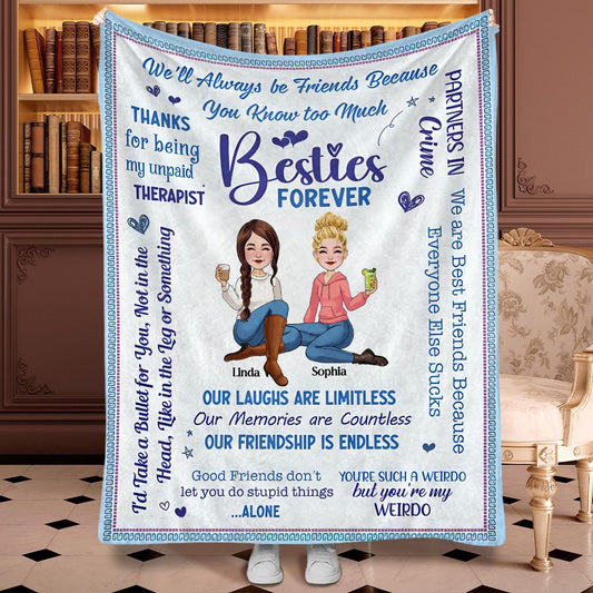 Besties Forever - Personalized Bestie Blanket