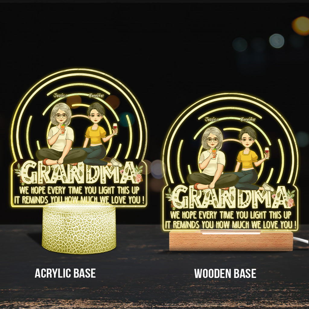 We Hope Every Time You Light - Gift for mom, grandma - Personalized Shaped Plaque Light Base