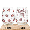 Mommy&#39;s Little Shit - Gift for mom, grandma, dad, grandpa - Personalized All Over Wine Glass