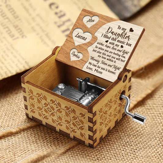 Mom For All The Times - Gift for mom, grandma, grandpa, dad, daughter, son, granddaughter, grandson - Personalized Hand Crank Music Box