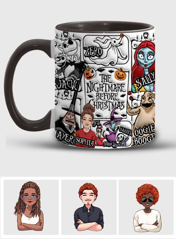 Custom Portrait With The Nightmares - Personalized Nightmare Accent Mug