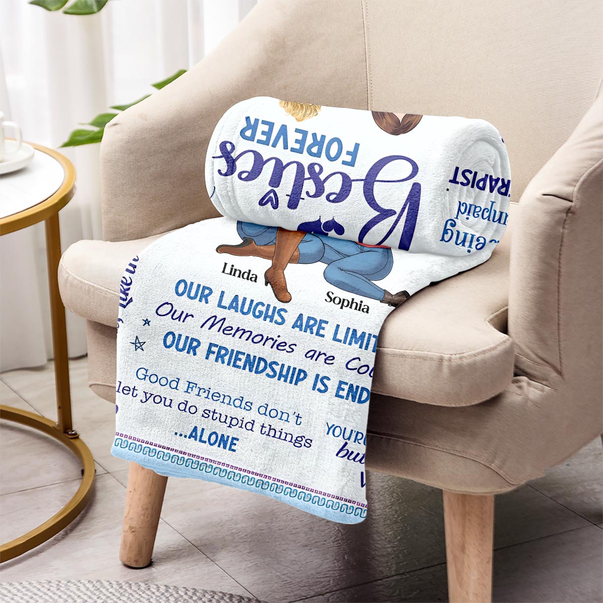 Besties Forever - Personalized Bestie Blanket