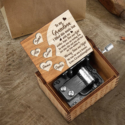 Mom For All The Times - Gift for mom, grandma, grandpa, dad, daughter, son, granddaughter, grandson - Personalized Hand Crank Music Box