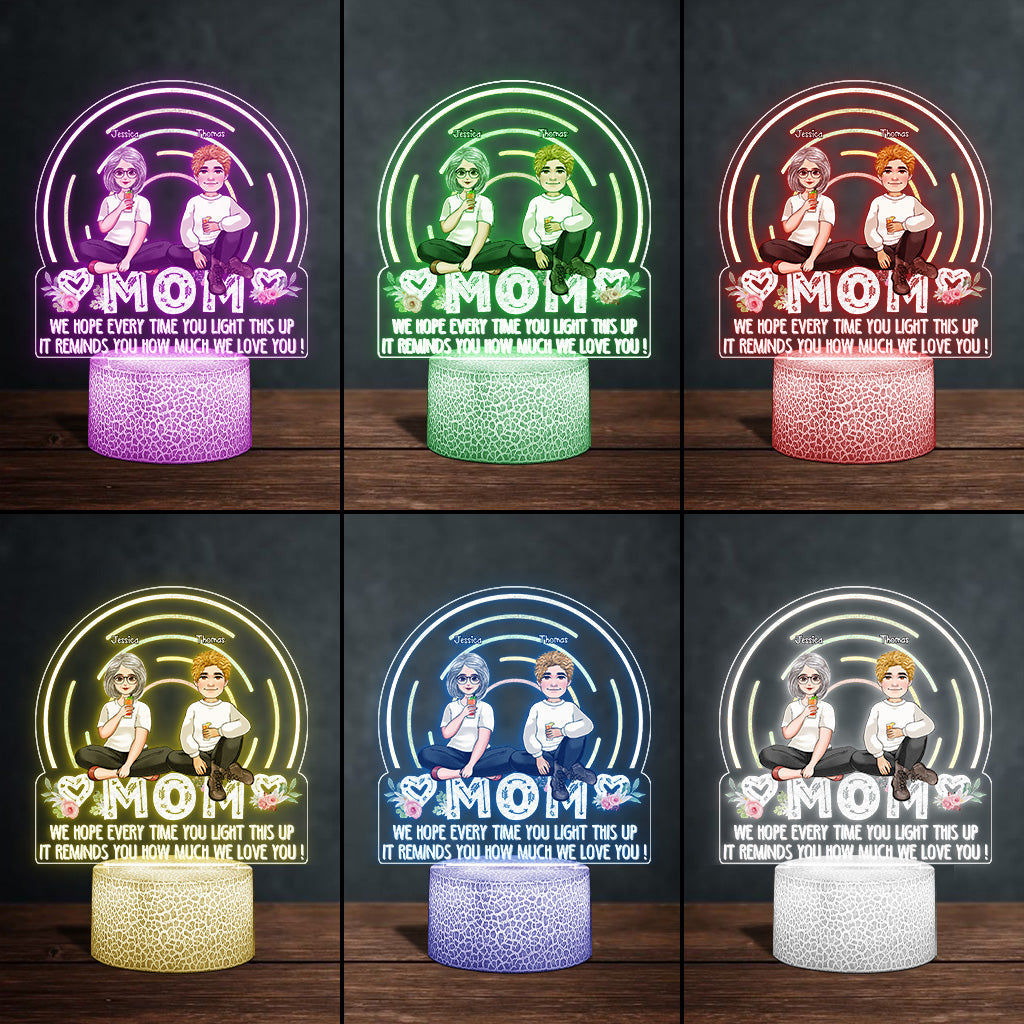 We Hope Every Time You Light - Gift for mom, grandma - Personalized Shaped Plaque Light Base