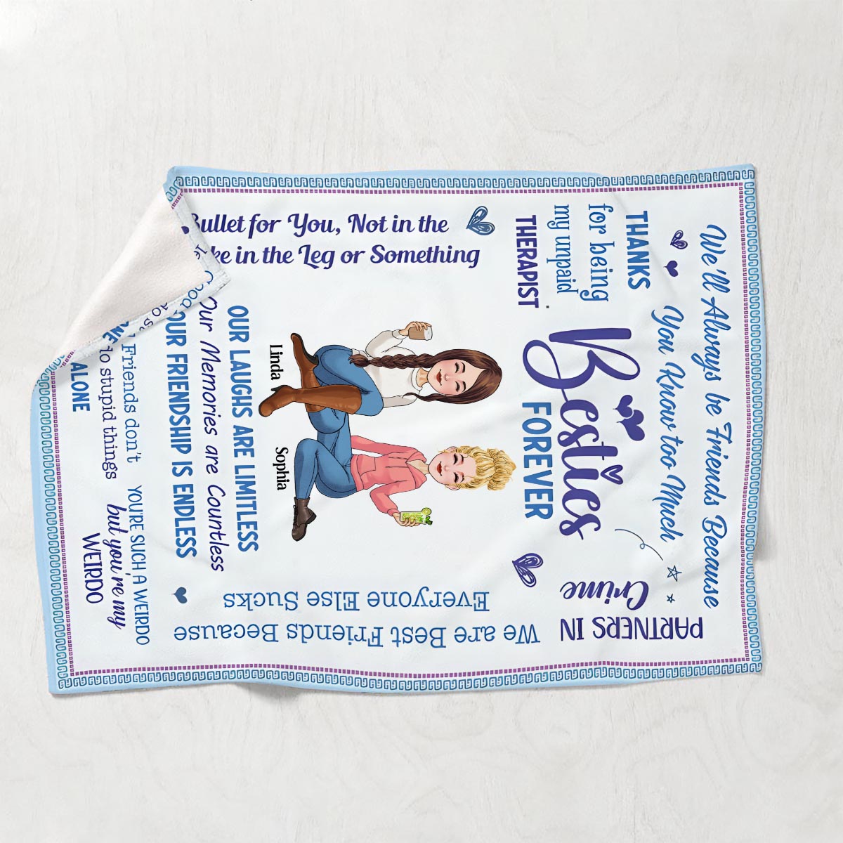 Besties Forever - Personalized Bestie Blanket