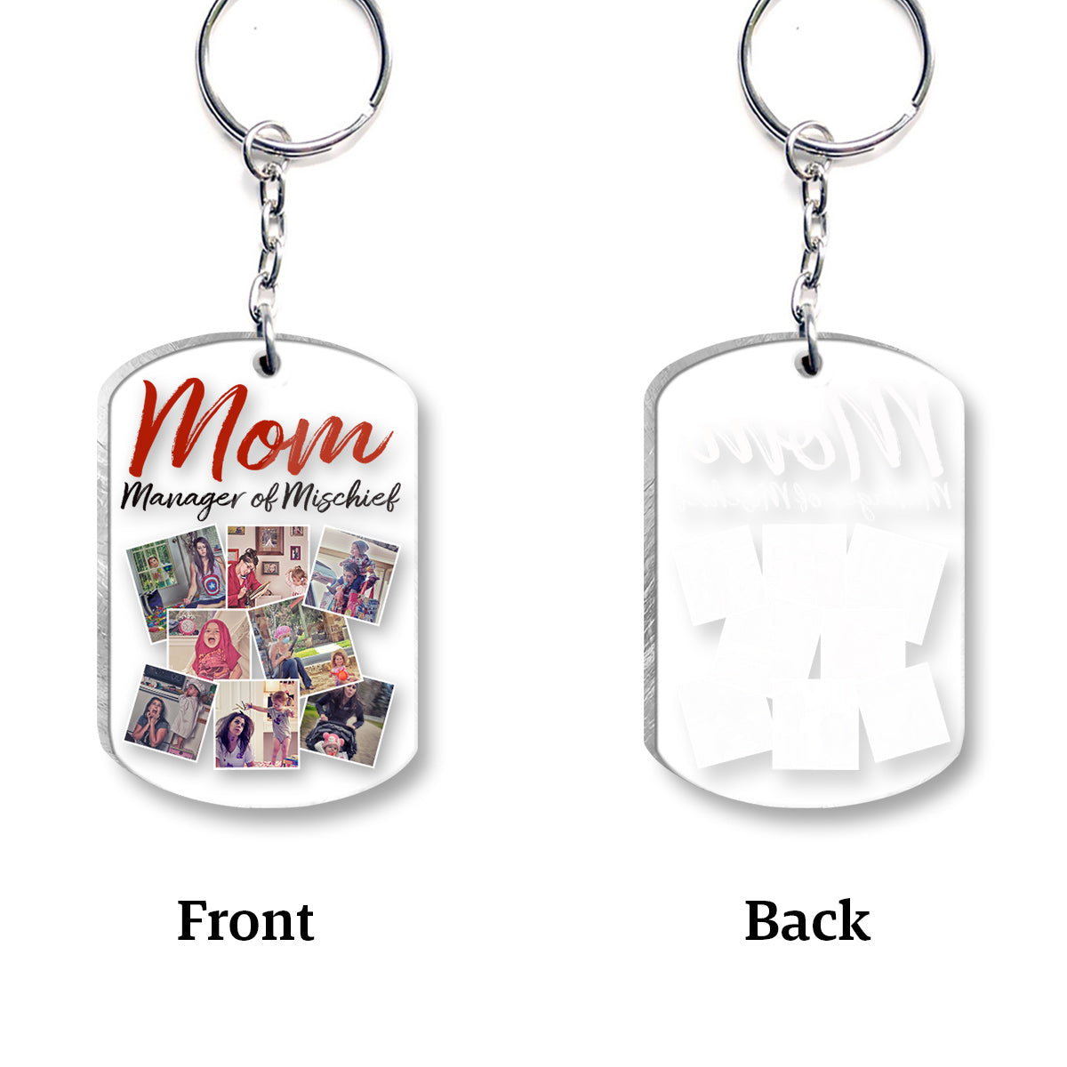 Mom Manager Of Mischief - Personalized Mother Transparent Keychain