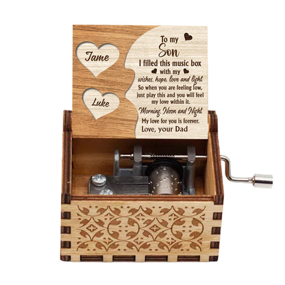 Mom For All The Times - Gift for mom, grandma, grandpa, dad, daughter, son, granddaughter, grandson - Personalized Hand Crank Music Box