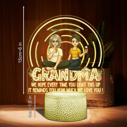 We Hope Every Time You Light - Gift for mom, grandma - Personalized Shaped Plaque Light Base