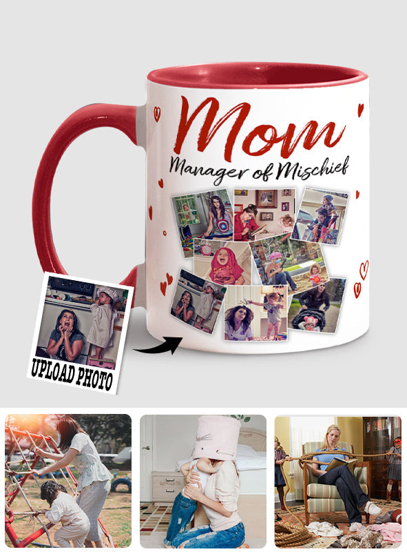 Mom Manager Of Mischief - Personalized Mother Accent Mug