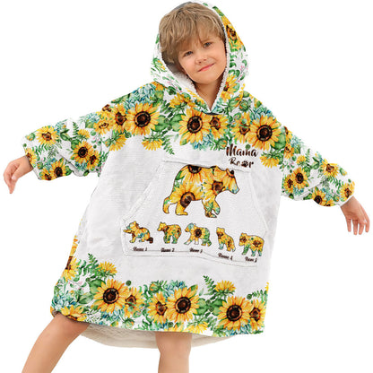 Mama Bear - Personalized Mother's Day Mother Blanket Hoodie