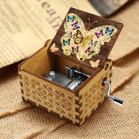 Mom Butterfly - Personalized Mother Hand Crank Music Box