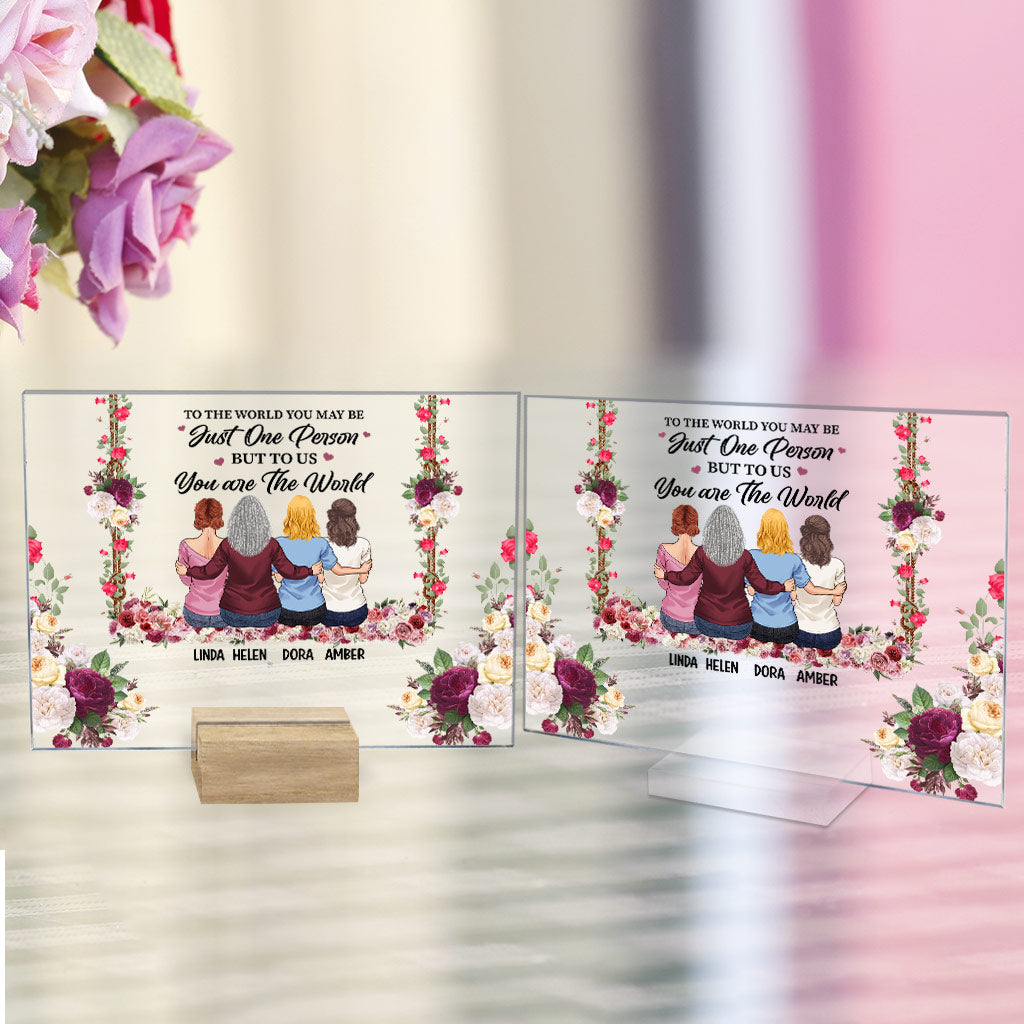 Mother To Us You Are The World - Personalized Mother's Day Mother Transparent Acrylic Plaque