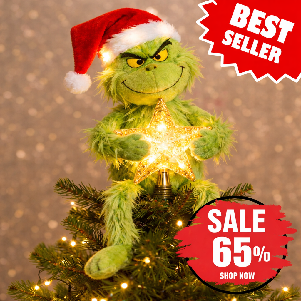 [MUST-HAVE] Merry Grinchmas - Stole Christmas LED Light Tree Topper