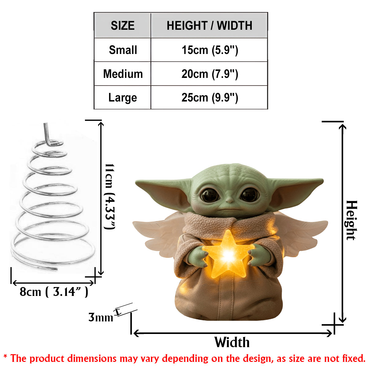 Merry Christmas - The Force LED Light Tree Topper