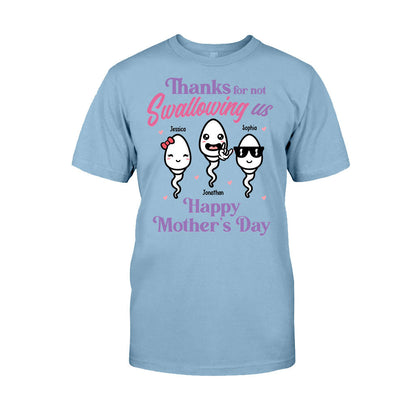 Thanks For Not Swallowing Us - Personalized Mother's Day Mother T-shirt and Hoodie