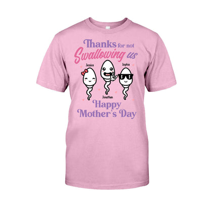 Thanks For Not Swallowing Us - Personalized Mother's Day Mother T-shirt and Hoodie