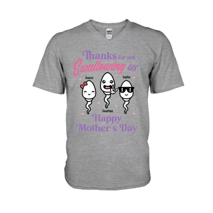 Thanks For Not Swallowing Us - Personalized Mother's Day Mother T-shirt and Hoodie