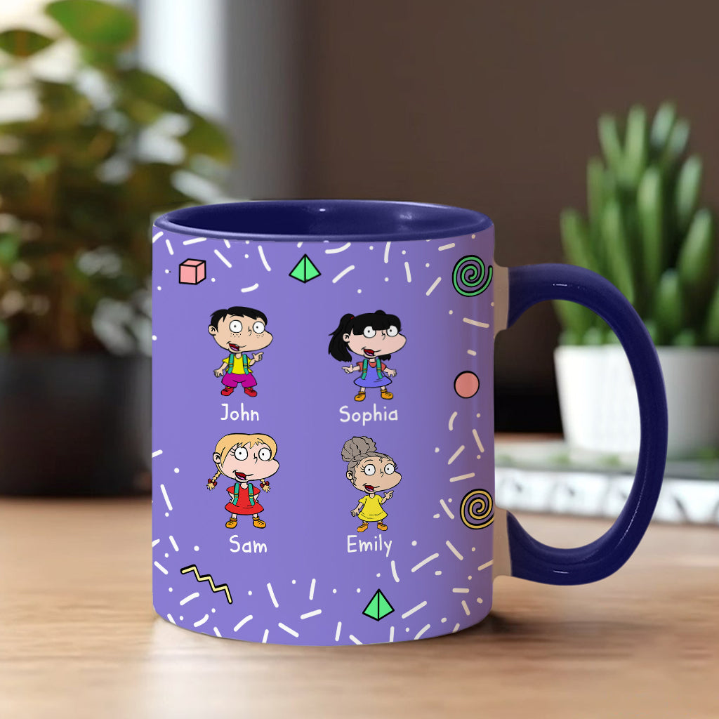 Proud Mama Of A Few Kids - Personalized 90's Cartoon Accent Mug