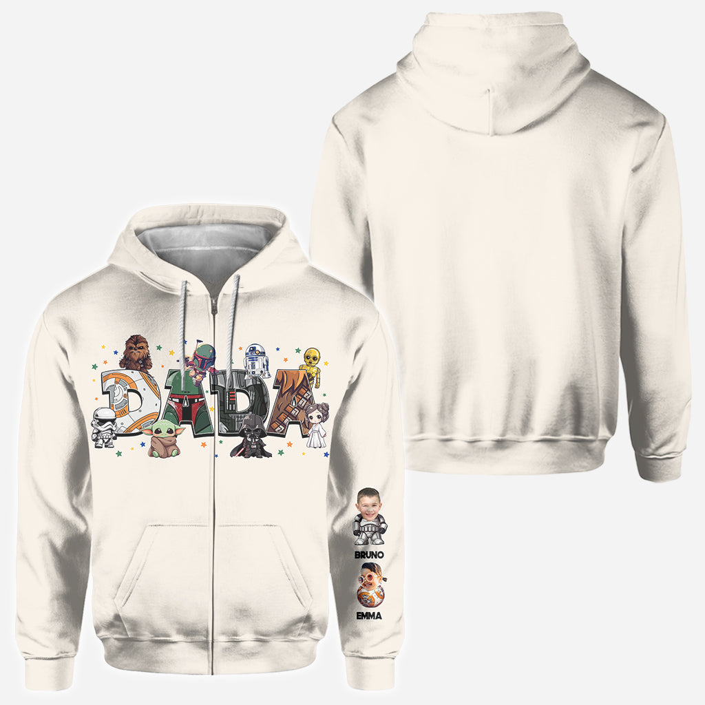 Dada Best Dad In The Galaxy Any Title - Personalized The Force All Over Shirt