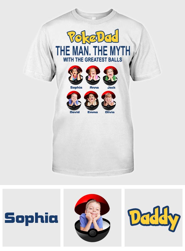 Pokedad The Man The Myth Any Title - Personalized Monster Trainer T-shirt And Hoodie