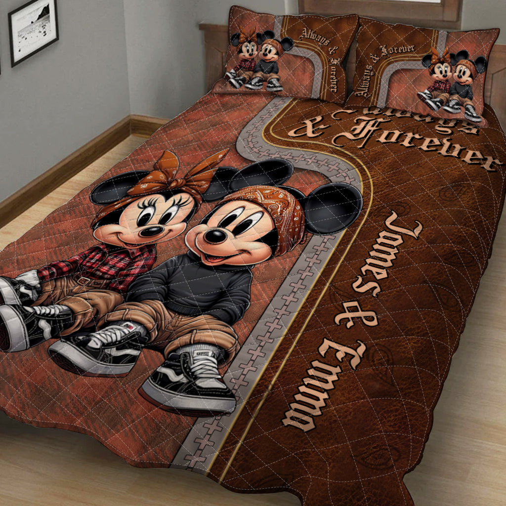 Always And Forever Chicano Mouse Ears - Personalized Mouse Quilt Set