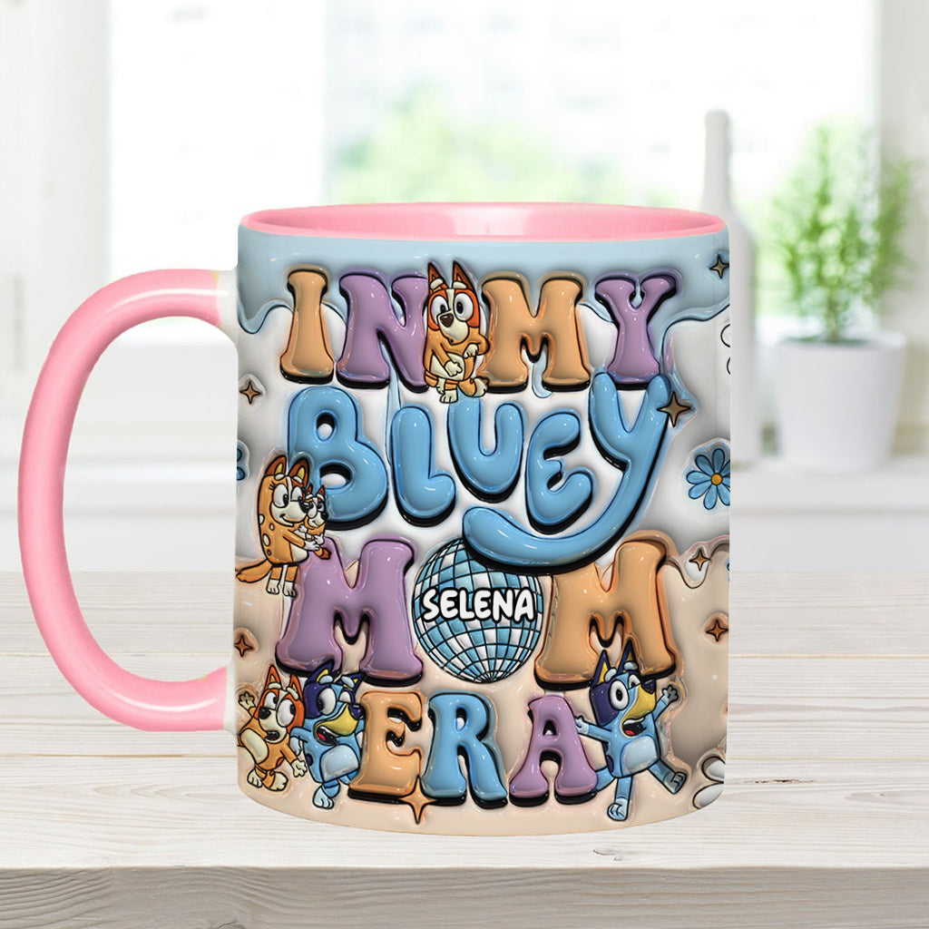 Mom Era Cute Blue Dog - Personalized Mother Accent Mug