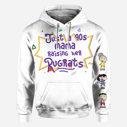 Just A Mama Raising Her Kids - Personalized 90's Cartoon All Over Shirt