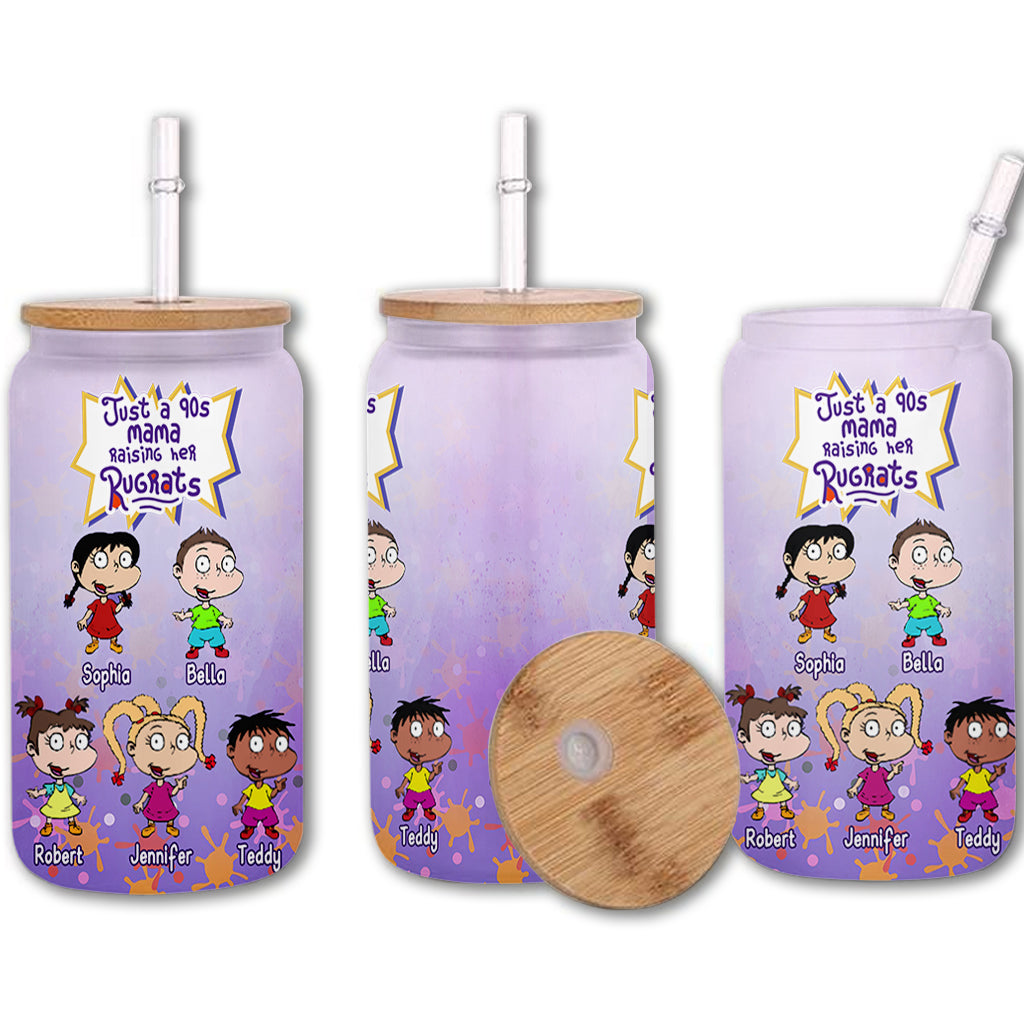 Just A Mama Raise Rugrats - Personalized 90's Cartoon Can Glass