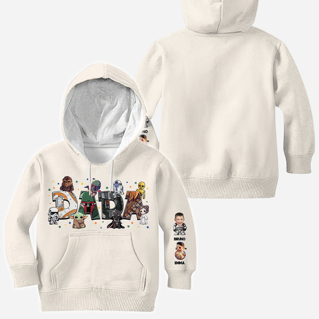 Dada Best Dad In The Galaxy Any Title - Personalized The Force All Over Shirt