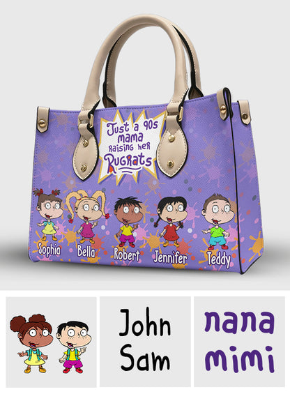 Just A Mama Raise Rugrats - Personalized 90's Cartoon Leather Handbag