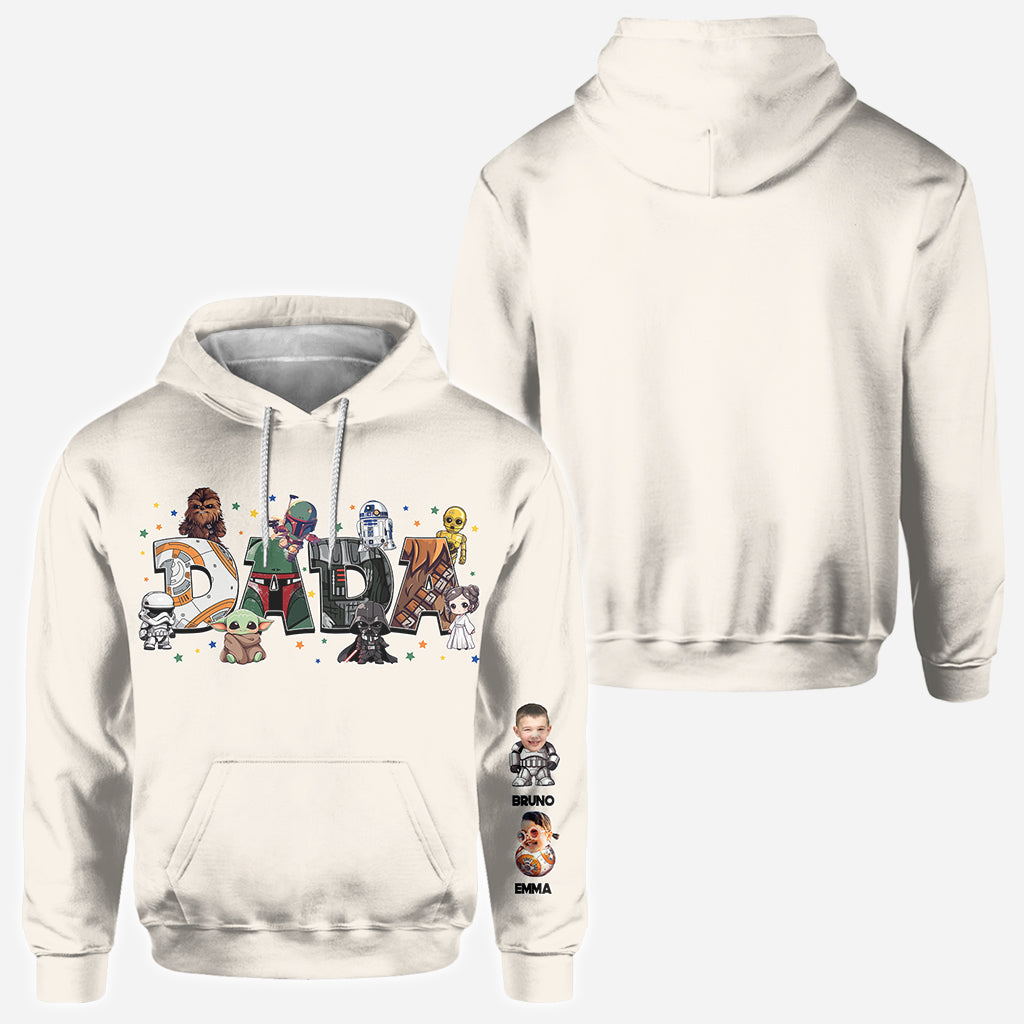 Dada Best Dad In The Galaxy Any Title - Personalized The Force All Over Shirt