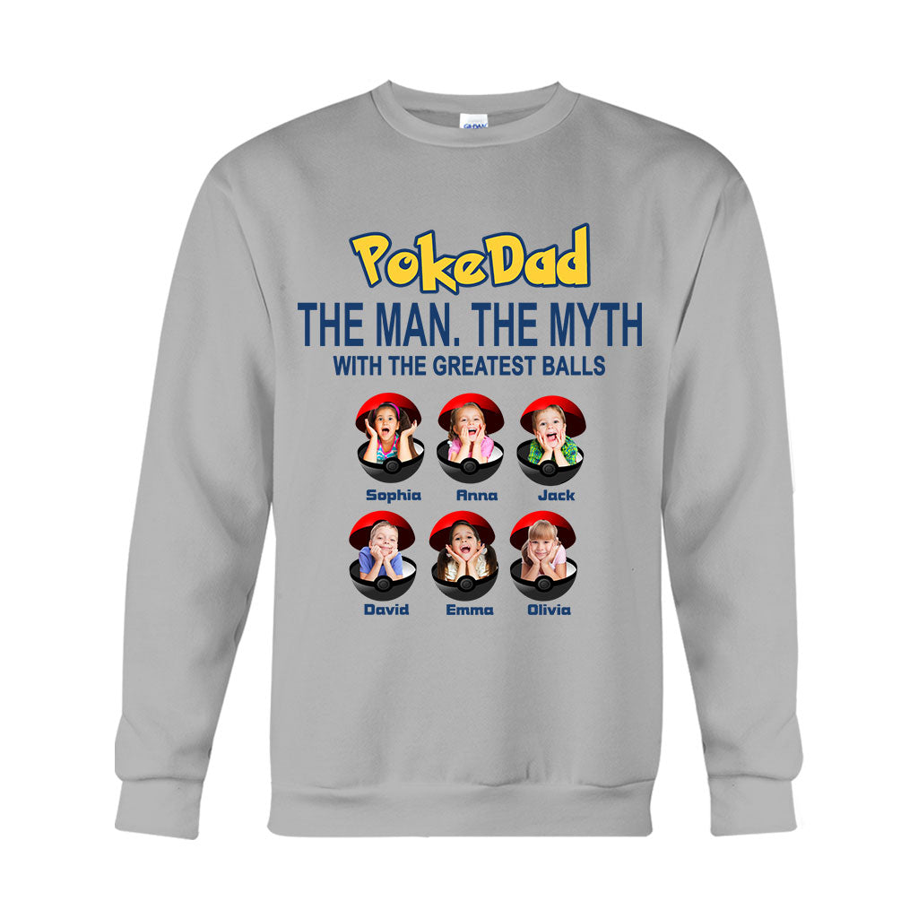 Pokedad The Man The Myth Any Title - Personalized Monster Trainer T-shirt And Hoodie