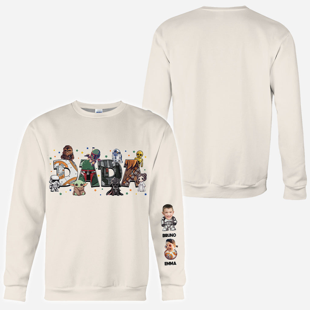 Dada Best Dad In The Galaxy Any Title - Personalized The Force All Over Shirt