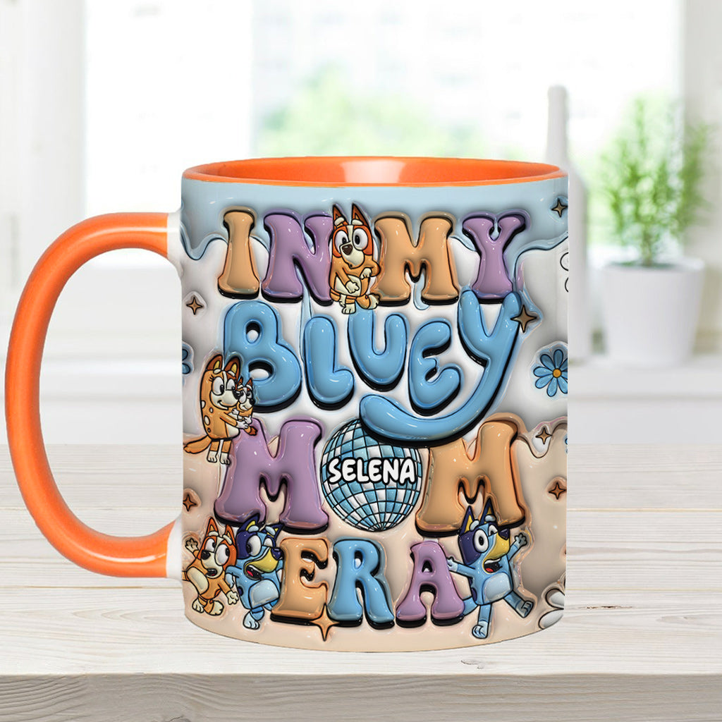 Mom Era Cute Blue Dog - Personalized Mother Accent Mug