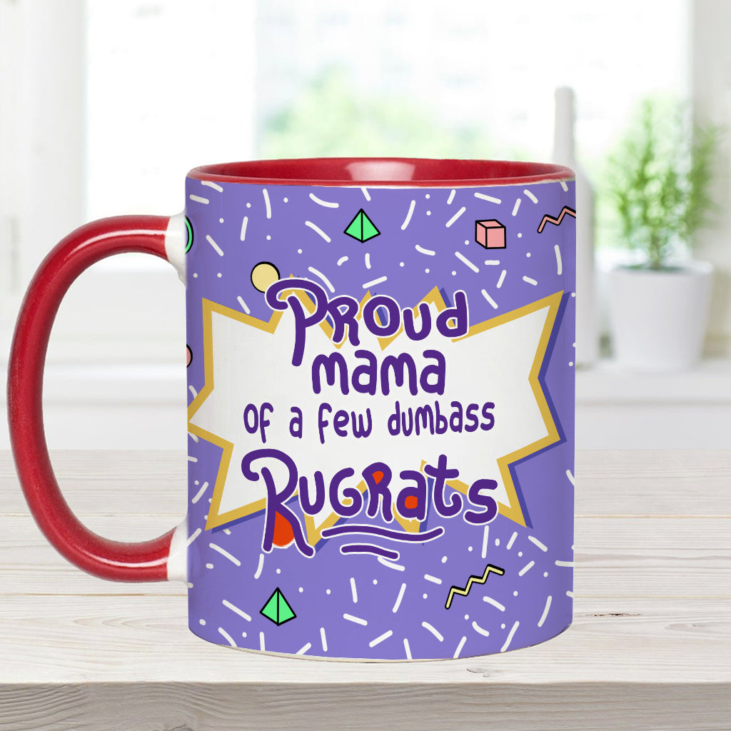 Proud Mama Of A Few Kids - Personalized 90's Cartoon Accent Mug