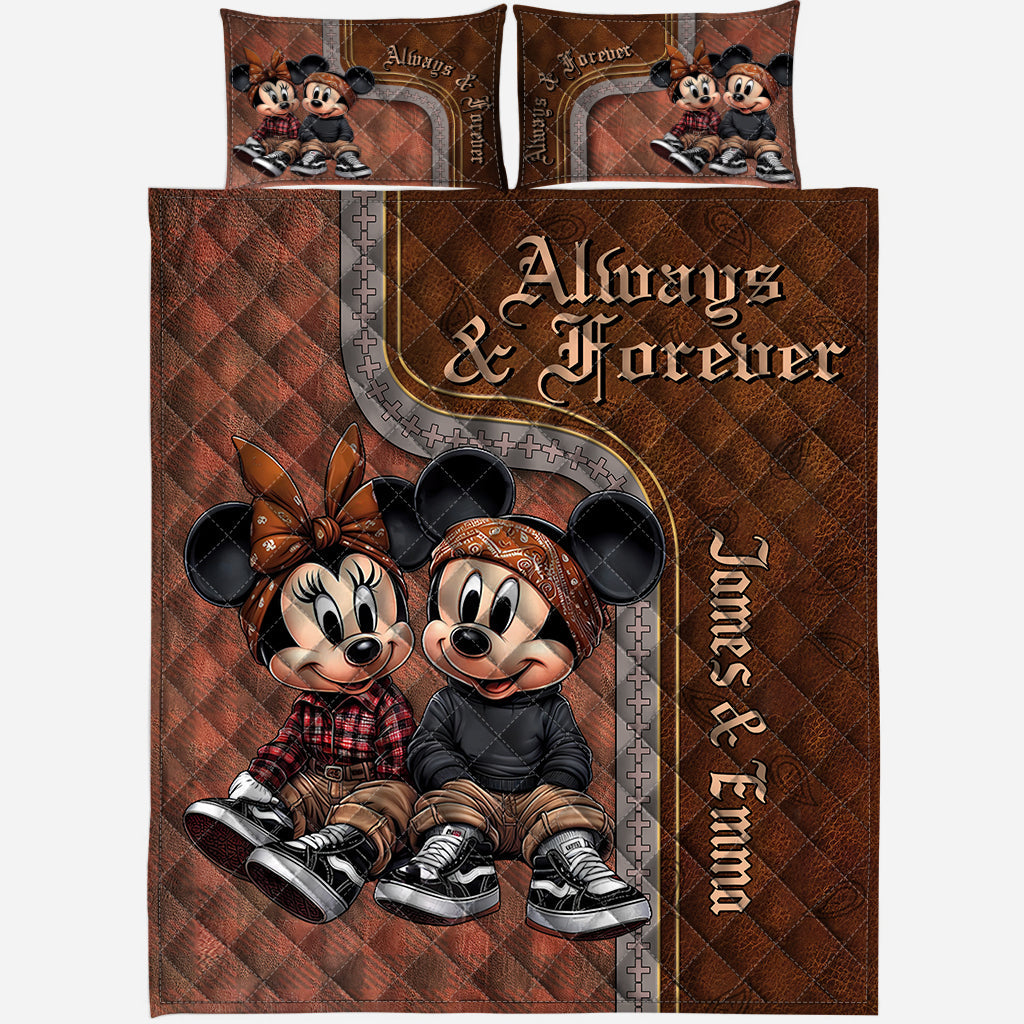 Always And Forever Chicano Mouse Ears - Personalized Mouse Quilt Set
