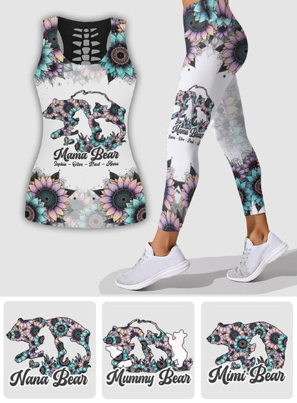 Mama Bear - Personalized Mother Hollow Tank Top and Leggings