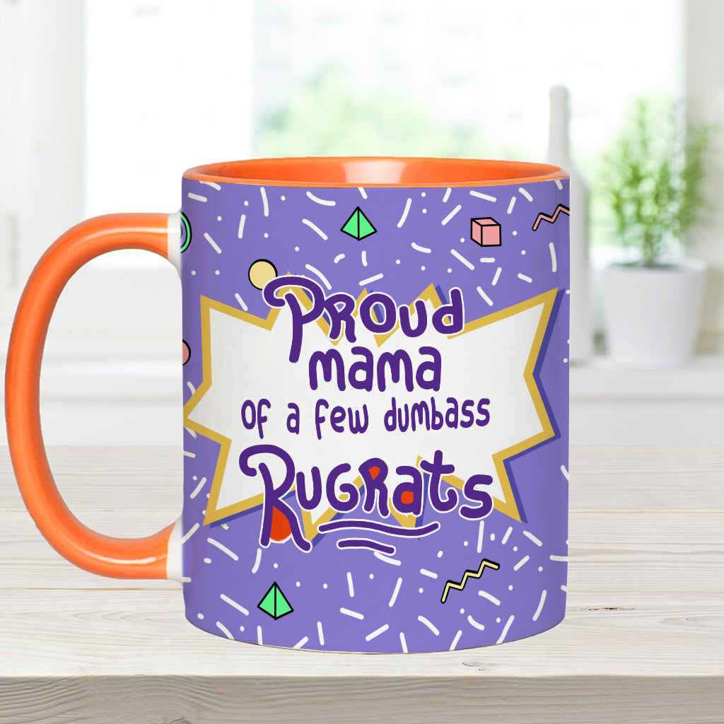 Proud Mama Of A Few Kids - Personalized 90's Cartoon Accent Mug