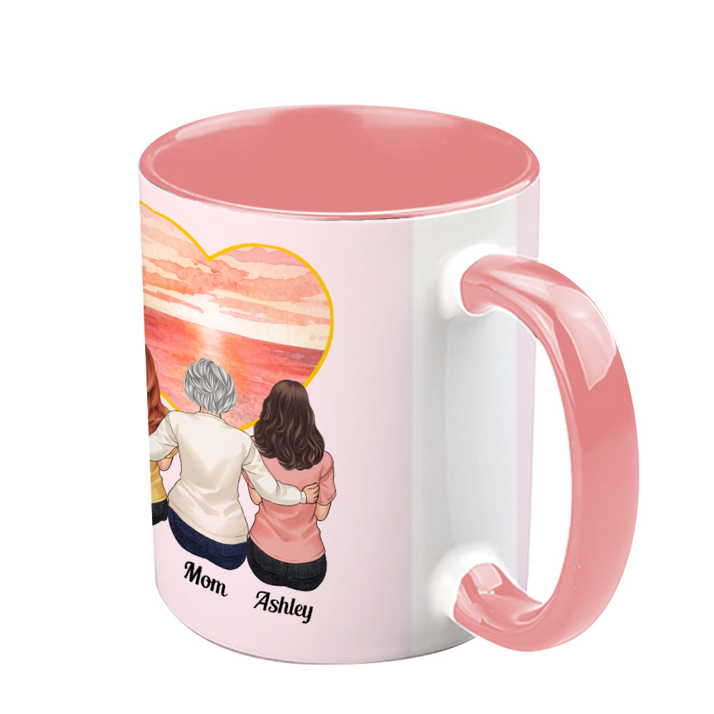 Mother & Daughters Forever Linked Together - Personalized Mother Accent Mug