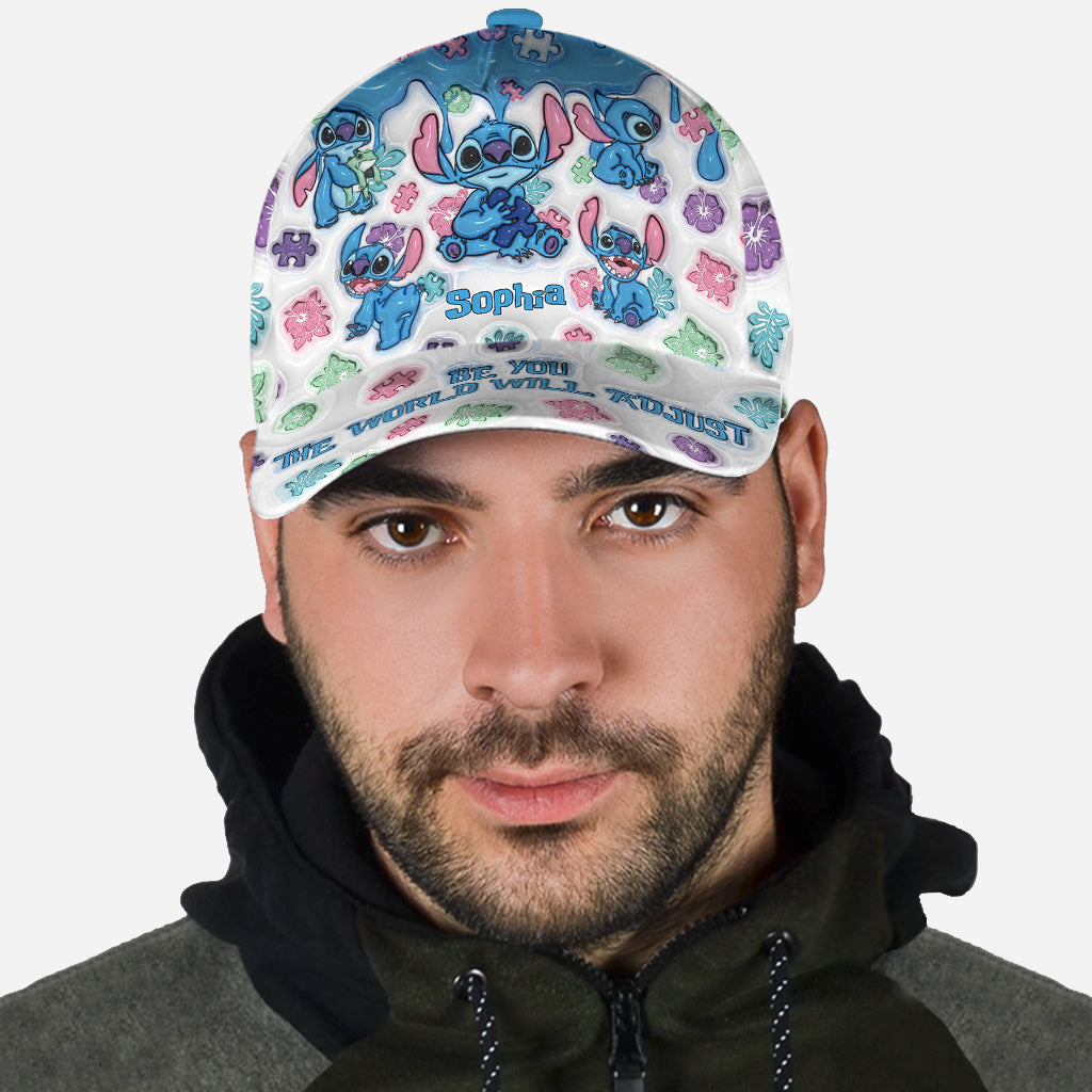 Be You The World Will Adjust - Personalized Autism Awareness Classic Cap