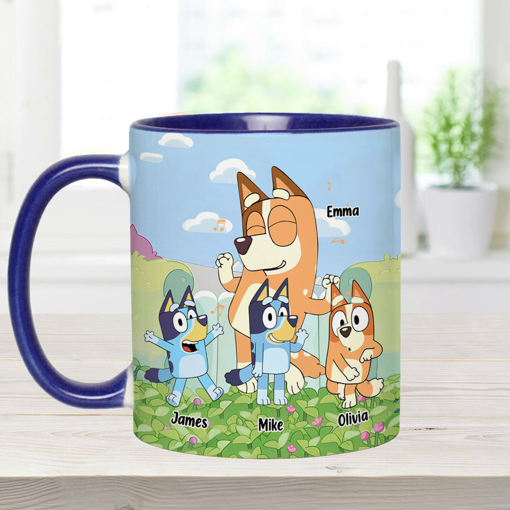 Cool Mum Cool Dad Cute Blue Dog - Personalized Mother Accent Mug