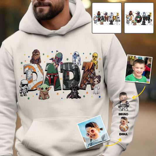 Dada Best Dad In The Galaxy Any Title - Personalized The Force All Over Shirt