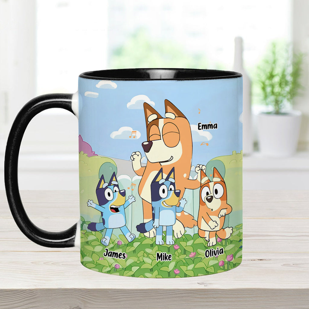 Cool Mum Cool Dad Cute Blue Dog - Personalized Mother Accent Mug