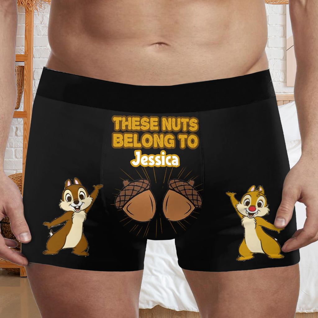 These Nuts Belong To... - Personalized Mouse Men’s Boxer Briefs