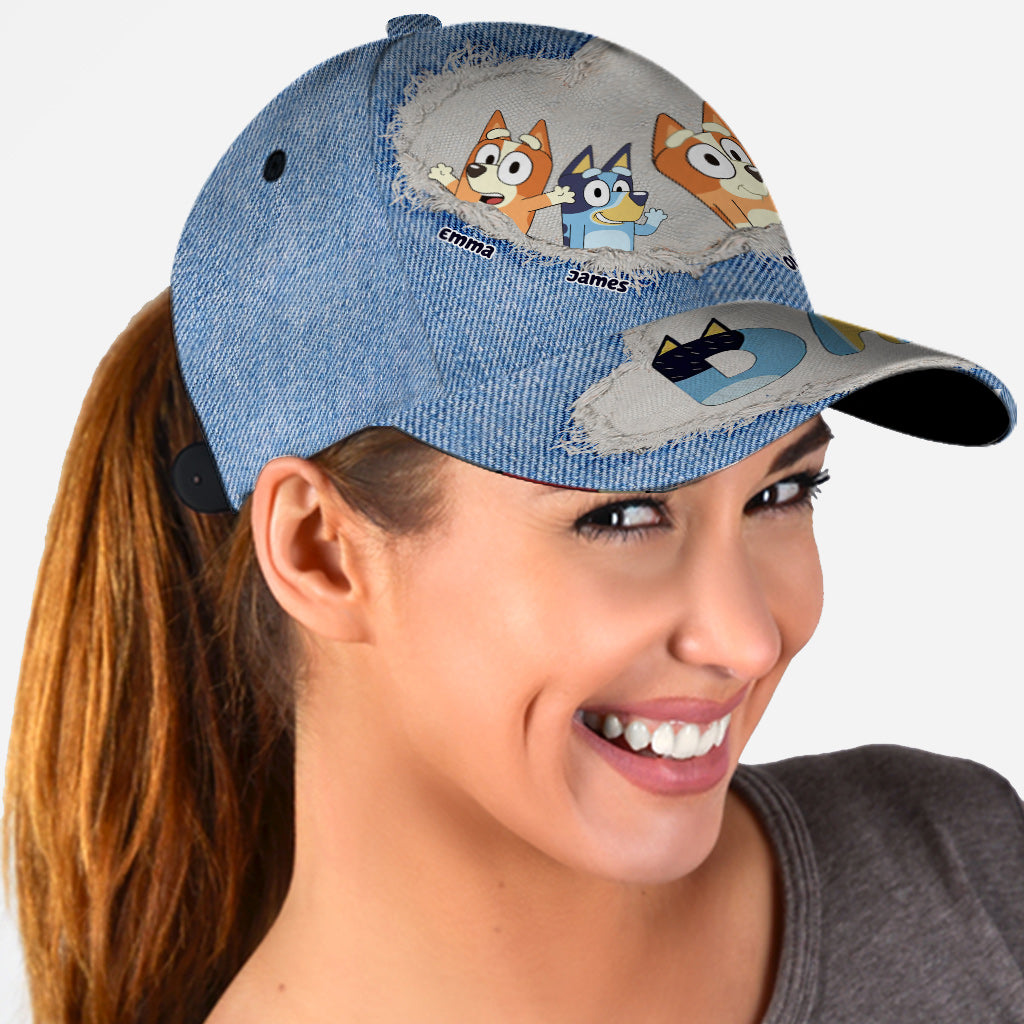 Cool Dad Cool Mom Blue Dog - Personalized Father Classic Cap