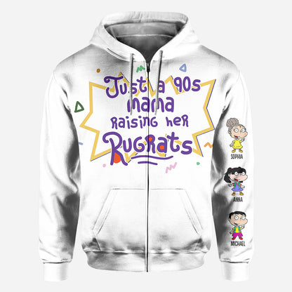 Just A Mama Raising Her Kids - Personalized 90's Cartoon All Over Shirt